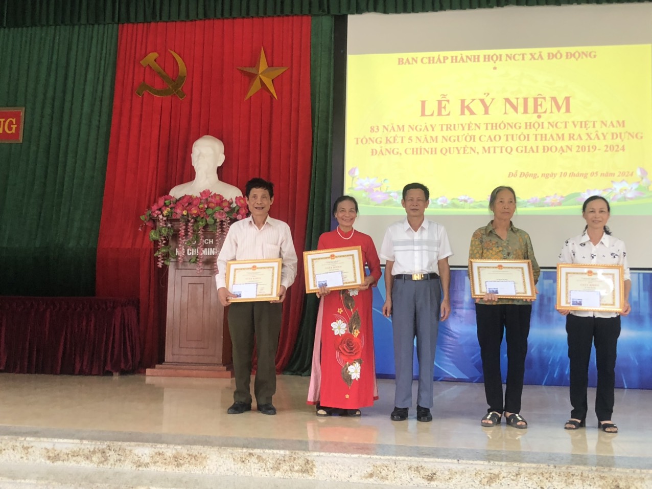 Hội Người cao tuổi xã Đỗ Động tổ chức Lễ kỷ niệm 83 năm ngày truyền thống Hội NCT Việt Nam; tổng kết 5 năm NCT tham gia xây dựng Đảng, Chính quyền, MTTQ giai đoạn 2019- 2024