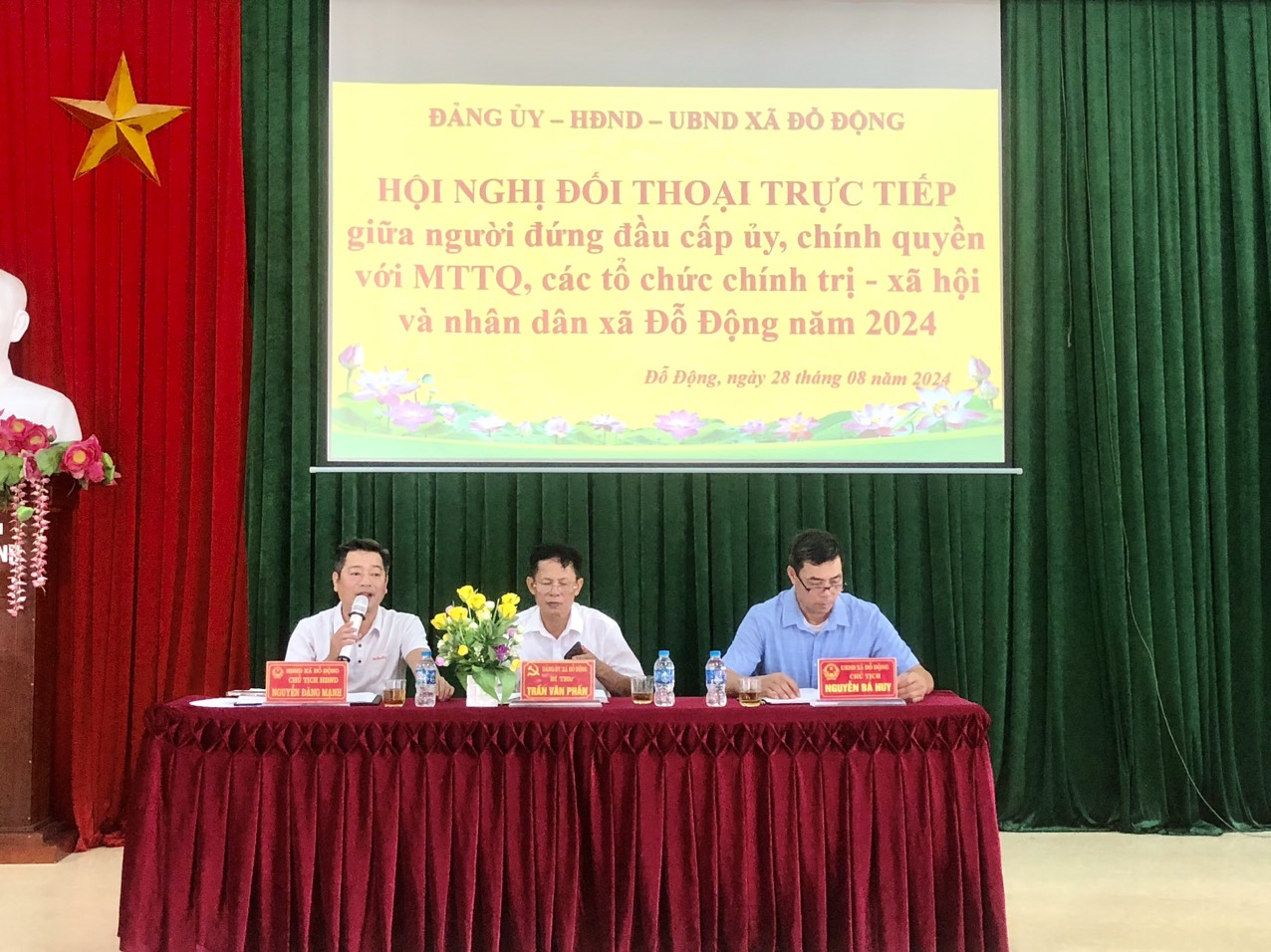 XÃ ĐỖ ĐỘNG  ĐỐI THOẠI TRỰC TIẾP GIỮA NGƯỜI ĐỨNG ĐẦU CẤP ỦY, CHÍNH QUYỀN VỚI MTTQ, CÁC ĐOÀN THỂ CHÍNH TRỊ XÃ HỘI VÀ NHÂN DÂN NĂM 2024  